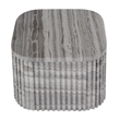 Pemberly Row Contemporary Rectangular Marble Side Table-Gray