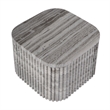 Pemberly Row Contemporary Rectangular Marble Side Table-Gray