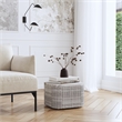 Pemberly Row Contemporary Rectangular Marble Side Table-Gray