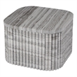 Pemberly Row Contemporary Rectangular Marble Side Table-Gray