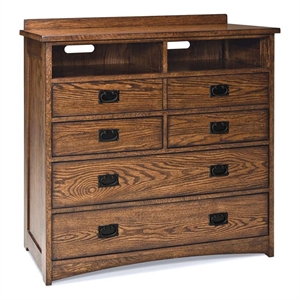 Pemberly Row Modern / Contemporary Wood 5-Drawer Media Chest Brown
