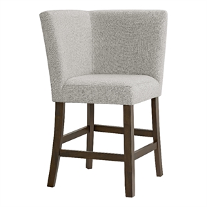 Pemberly Row Contemporary Counter Corner Bench with Upholstered Back