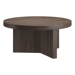 Pemberly Row Contemporary 32&quot Alder Brown MDF/PVC Coffee Table