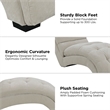 Pemberly Row Contemporary Arched Stitched Tufting Chaise In Amigo Linen