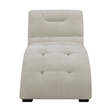 Pemberly Row Contemporary Arched Stitched Tufting Chaise In Amigo Linen