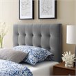 Pemberly Row Biscuit Tufted Twin Performance Velvet Headboard in Gray