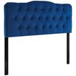 Pemberly Row Queen Diamond Tufted Performance Velvet Headboard in Navy