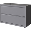 Pemberly Row 42in Wide 2 Drawer Metal Lateral Filing Cabinet Arctic Silver
