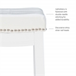 Pemberly Row Backless Bar Stool White Faux Leather Seat Wood Frame in White