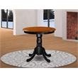 Pemberly Row Contemporary Round Rubber Wood Dining Table in Black/Cherry