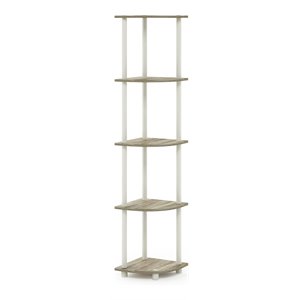Pemberly Row Turn-N-Tube Wood 5-Tier Corner Display Rack in Sonoma Oak