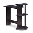 Pemberly Row Engineered Wood Compact Computer Desk with Shelves in Dark Walnut