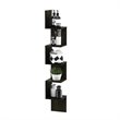 Pemberly Row Wood 5-Tier Wall Mount Floating Corner Square Shelf in Espresso