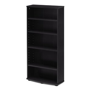 Pemberly Row Engineered Wood 4-Tier Multimedia Storage Tower in Espresso