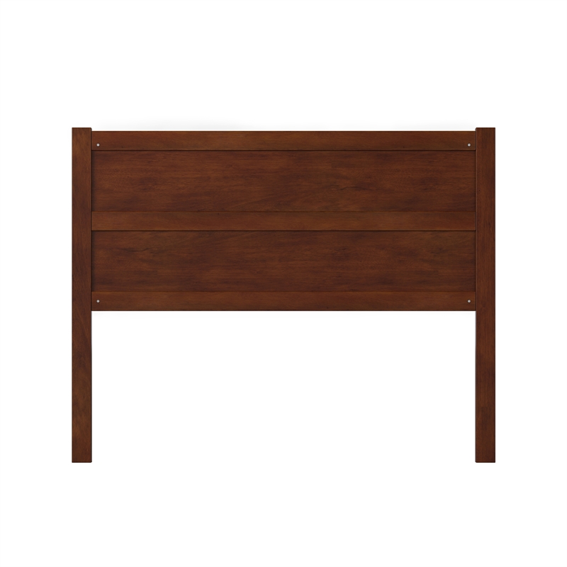 Pemberly Row Contemporary Mid-Century Panel Wood Headboard Queen Walnut