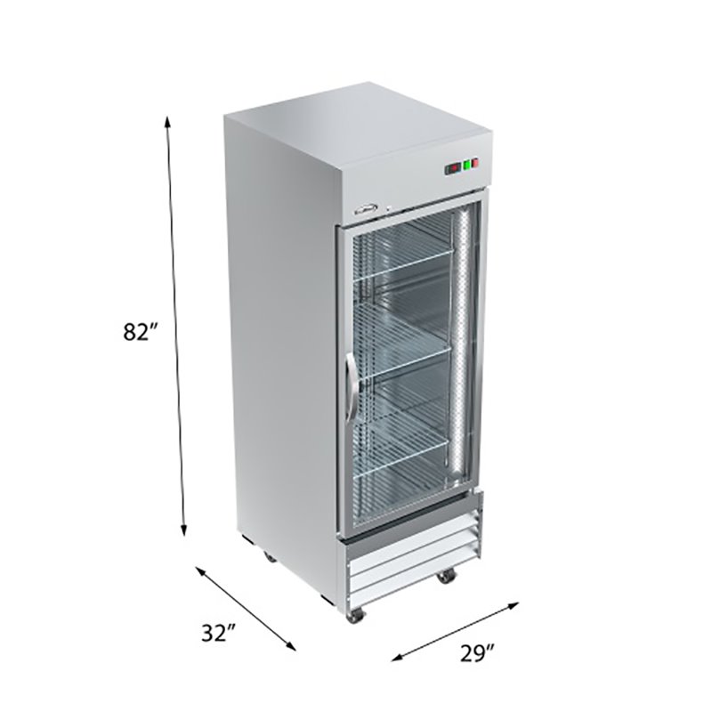 Pemberly Row Stainless Steel Upright Freezer with 3 Storage Shelves in Silver