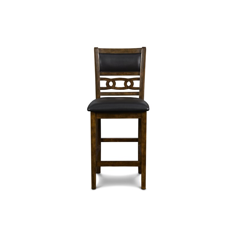 Pemberly Row Contemporary Solid Wood Counter Table w/ 2 Chairs in Brown