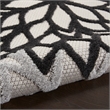 Pemberly Row 8' Runner Black White Fabric Tropical Area Rug (8' Runner)
