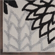 Pemberly Row 8' Runner Black White Fabric Tropical Area Rug (8' Runner)