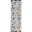 Pemberly Row 8' Runner Blue Gray Fabric Farmhouse Area Rug (8' Runner)