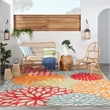 Pemberly Row 12' x 15' Green Fabric Tropical Area Rug (12' x 15')