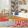 Pemberly Row 12' x 15' Green Fabric Tropical Area Rug (12' x 15')