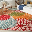 Pemberly Row 12' x 15' Green Fabric Tropical Area Rug (12' x 15')