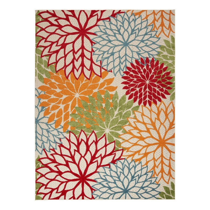 Pemberly Row 12' x 15' Green Fabric Tropical Area Rug (12' x 15')