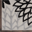 Pemberly Row 6' Runner Black White Fabric Tropical Area Rug (6' Runner)