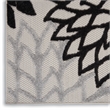 Pemberly Row 6' Runner Black White Fabric Tropical Area Rug (6' Runner)