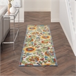 Pemberly Row 6' Runner Ivory Multicolor Fabric Farmhouse Area Rug (6' Runner)