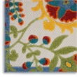 Pemberly Row 6' Runner Ivory Multicolor Fabric Farmhouse Area Rug (6' Runner)