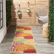 Pemberly Row 12' Runner Red Multicolored Fabric Tropical Area Rug (12' Runner)