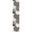 Pemberly Row 10' Runner Black White Fabric Tropical Area Rug (10' Runner)