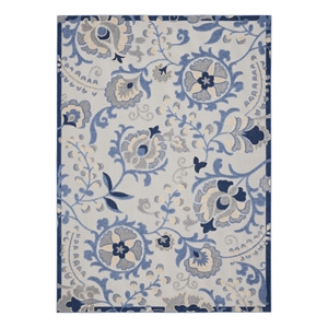 Pemberly Row 8' x 11' Blue Gray Fabric Farmhouse Area Rug (8' x 11')