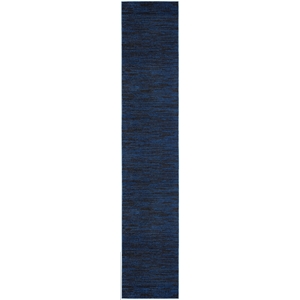 Pemberly Row Contemporary 2'2&quot x 12' Midnight Blue Outdoor Rug