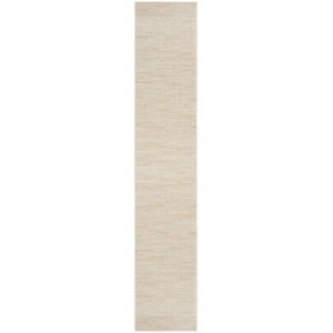 Pemberly Row Contemporary Fabric 2'2&quot x 14 Ivory Beige Outdoor Rug