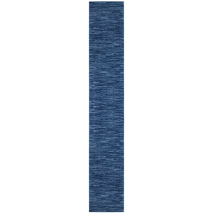 Pemberly Row Contemporary Fabric 2'2&quot x 18 Navy Blue Outdoor Rug