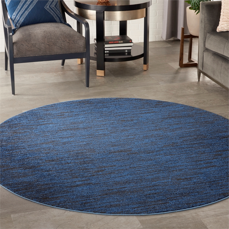Pemberly Row 6' x ROUND Midnight Blue Outdoor Indoor/Outdoor Rug
