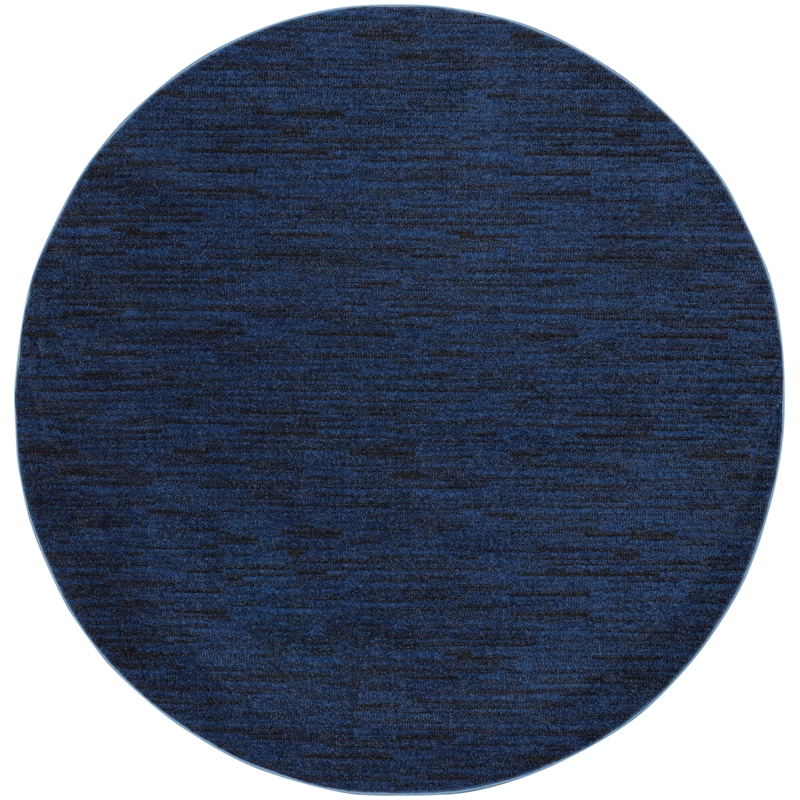 Pemberly Row 6' x ROUND Midnight Blue Outdoor Indoor/Outdoor Rug