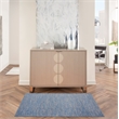 Pemberly Row Contemporary 3' x 5' Blue/Grey Outdoor Indoor/Outdoor Rug