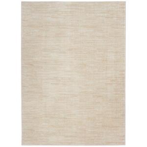 Pemberly Row Contemporary 5' x 7' Ivory Beige Outdoor Indoor/Outdoor Rug