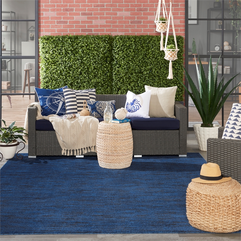 Pemberly Row 7' x 10' Midnight Blue Outdoor Indoor/Outdoor Rug