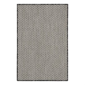 Pemberly Row 2' x 3' Ivory Charcoal Fabric Modern Area Rug (2' x 3')