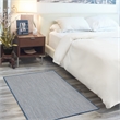 Pemberly Row 3' x 5' Ivory Blue Fabric Modern Area Rug (3' x 5')