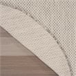 Pemberly Row Contemporary 3' x 5' Oval Ivory Silver Fabric Modern Rug