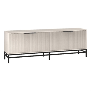 Pemberly Row Contemporary 70&quot Alder White MDF/PVC/Metal TV Stand