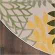 Pemberly Row 8' x Round Green Multicolor Fabric Tropical Area Rug (8' Round)