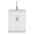 Pemberly Row 28-inch ABS Utility Sink & Cabinet in Pure White