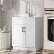 Pemberly Row 28-inch ABS Utility Sink & Cabinet in Pure White